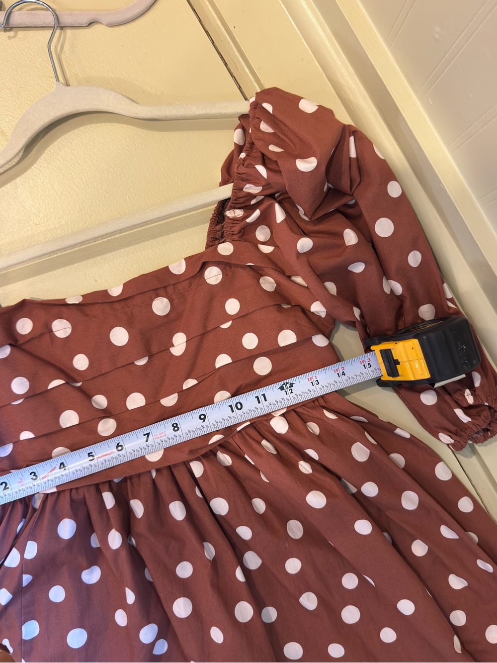 Abercrombie & Fitch Rust Polka Dot Square-Neck Mini Dress - Picture 5 of 5